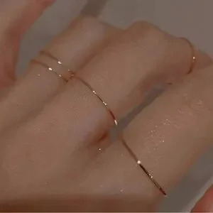 Gold Tone 5pc Minimalist Stackable Rings Set